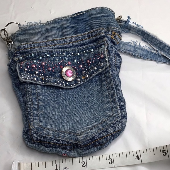 Concealed Carry Jean 5 Pocket Purse Lined Bling Snaps closure on side open top - Picture 5 of 8